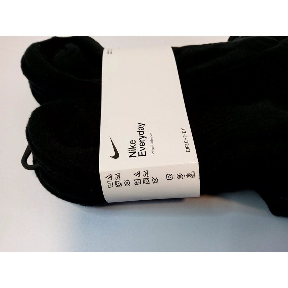 Nike Everyday Dri-Fit Crew Socks 6-Pack Black & White Mens Size 6-12. - Picture 3 of 4